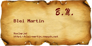 Blei Martin névjegykártya
